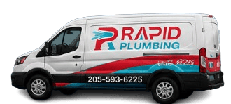 Rapid Plumbing branded service van representing local plumbing services